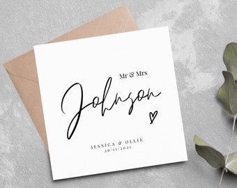 Wedding Card, Personalised Wedding Card, Mr and Mrs, Mr and Mr, Mrs and Mrs, Couple To Be Card
