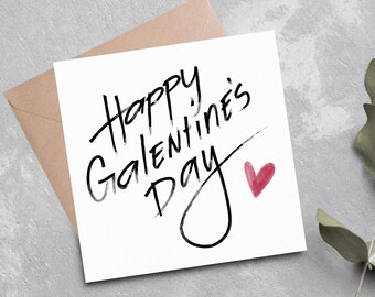 Tarjeta de San Valentín para el Día de Galentine para tu mejor amiga. Tarjeta de amistad moderna.