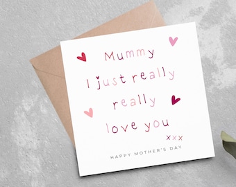Tarjeta del Día de la Madre, Tarjeta personalizada del Día de la Madre, Tarjeta "Mamá, te quiero" para el Día de la Madre, Mamá, Mami, Abuela, Nanny, Tarjeta de Feliz Día de la Madre