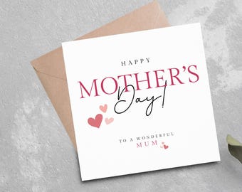Tarjeta del Día de la Madre, Tarjeta personalizada del Día de la Madre, Tarjeta del Día de la Madre con diseño floral lila, Mamá, Mami, Abuela, Nanny, Tarjeta de Feliz Día de la Madre
