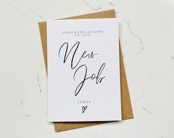 Personalised Congratulations on Your New Job Card, New Job, Congratulations Card