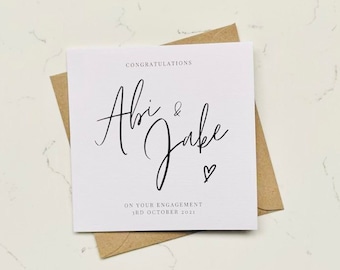 Personalised Engagement Card, Name Engagement Card