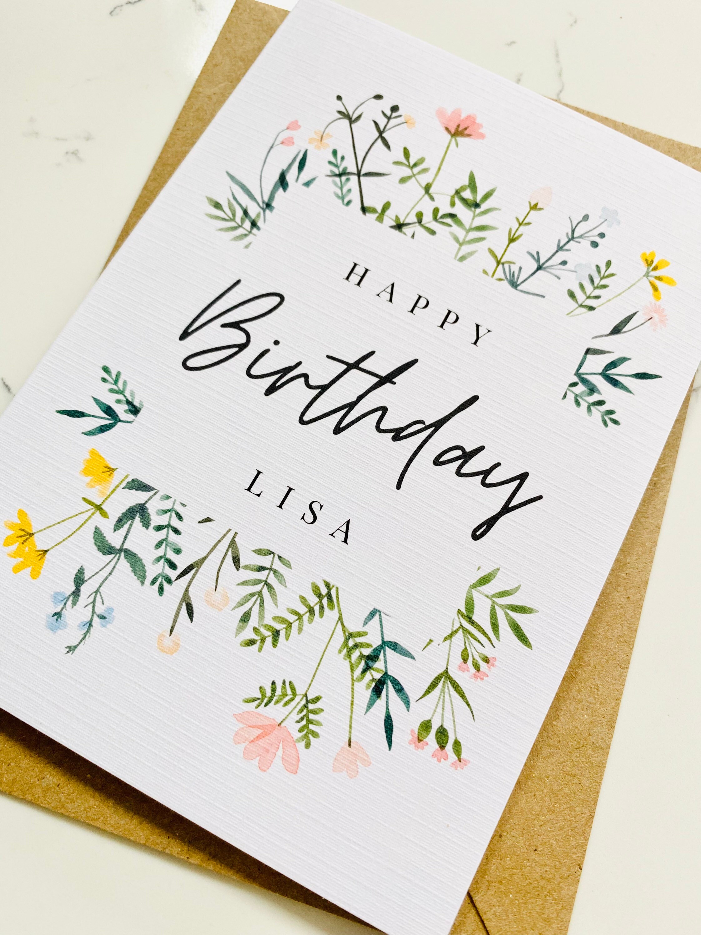 Personalised Birthday Card, Happy Birthday Card, Floral Card - Etsy UK