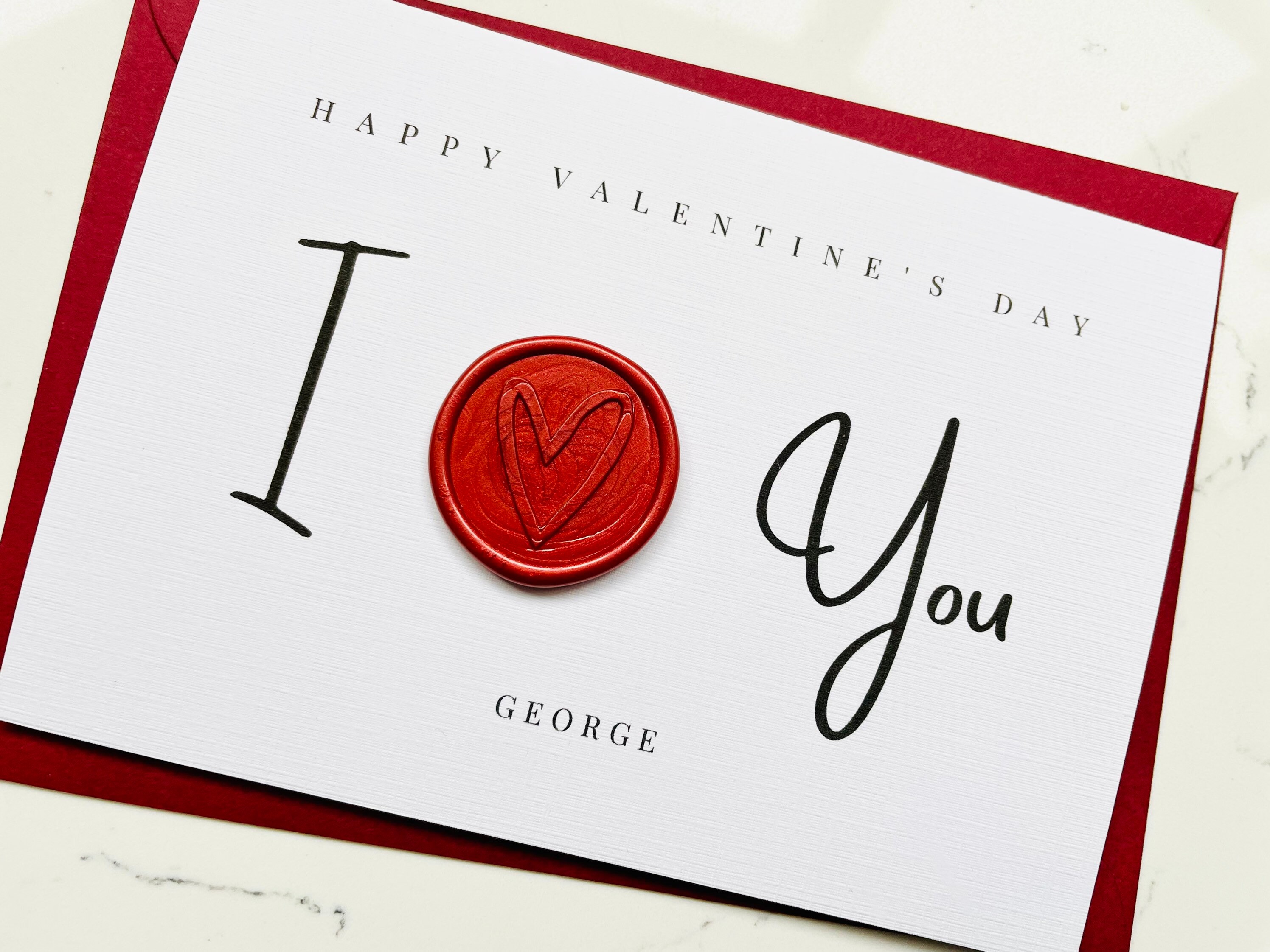 Personalised Valentine’s Day Card – Custom Name I Love You Romantic ...