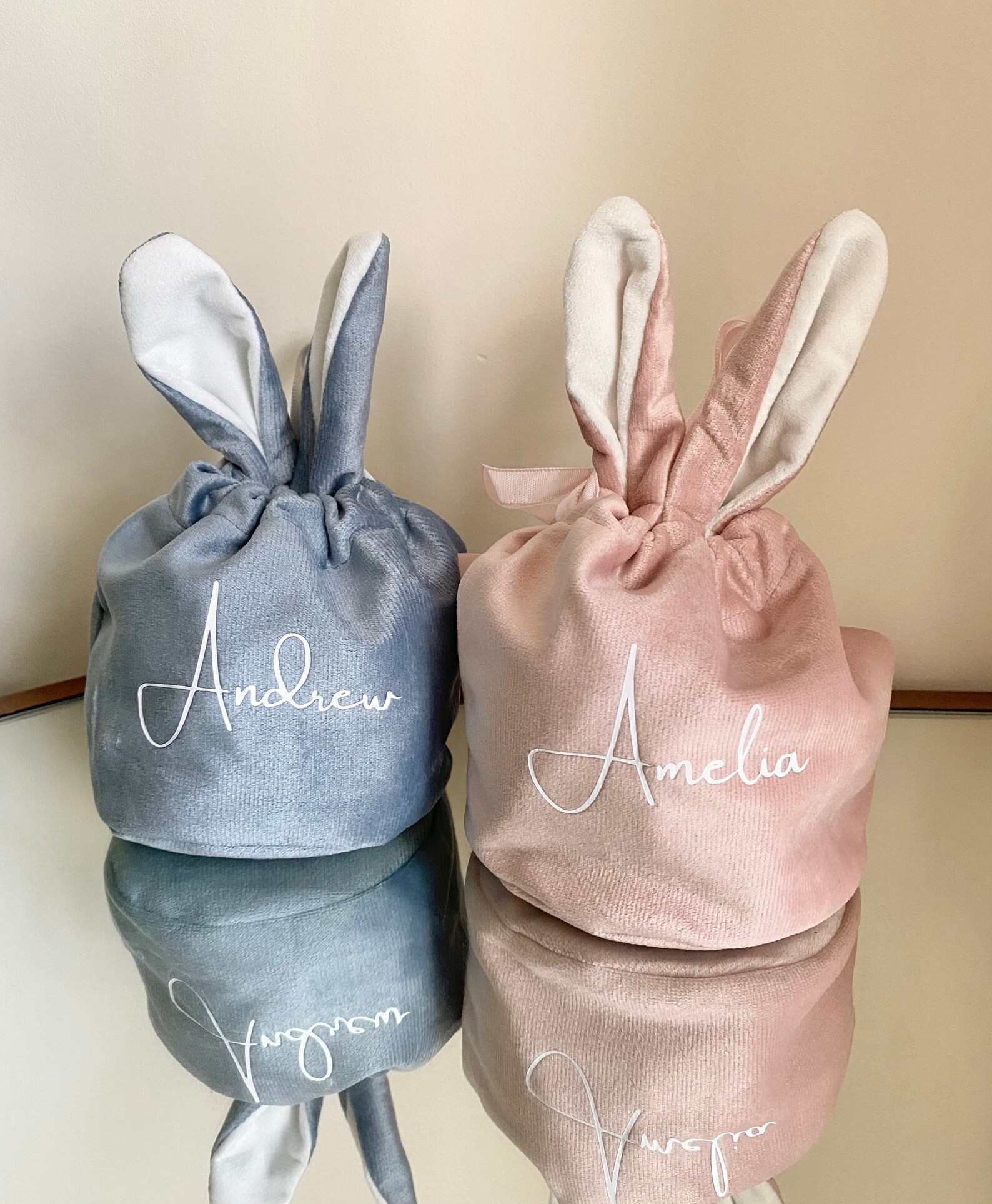 Easter Bunny Velvet Treat Bag Etsy