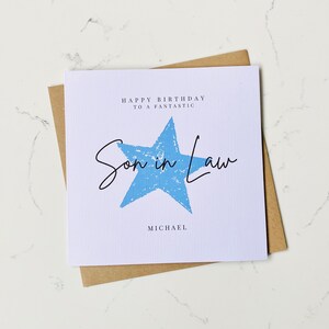 Son in Law Birthday Card, Personalised Son in Law Birthday Card, Happy ...