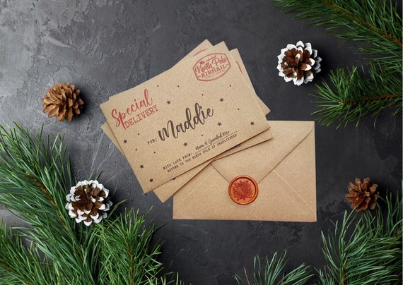 Personalised Christmas Money Envelope, Christmas Money Wallet, Wax Seal, Stocking Filler, Christmas Envelope