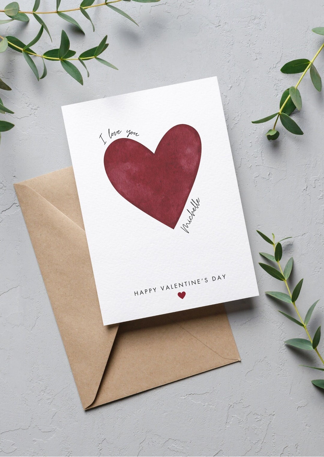 Personalised Valentine’s Day Card – Custom Name I Love You Romantic ...