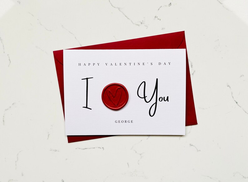 Personalised Valentine’s Day Card – Custom Name I Love You Romantic ...