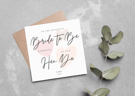 Bride To Be Hen Do Card, Personalised Hen do Card, Hen Weekend Card, Hen Party Card