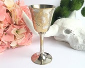 Silver Plated Chalice Vintage Mottled Ceremony Blessing Ritual Cup Pagan Spell Wine Goblet Game of Thrones Bridgerton Mobile Altar Alter