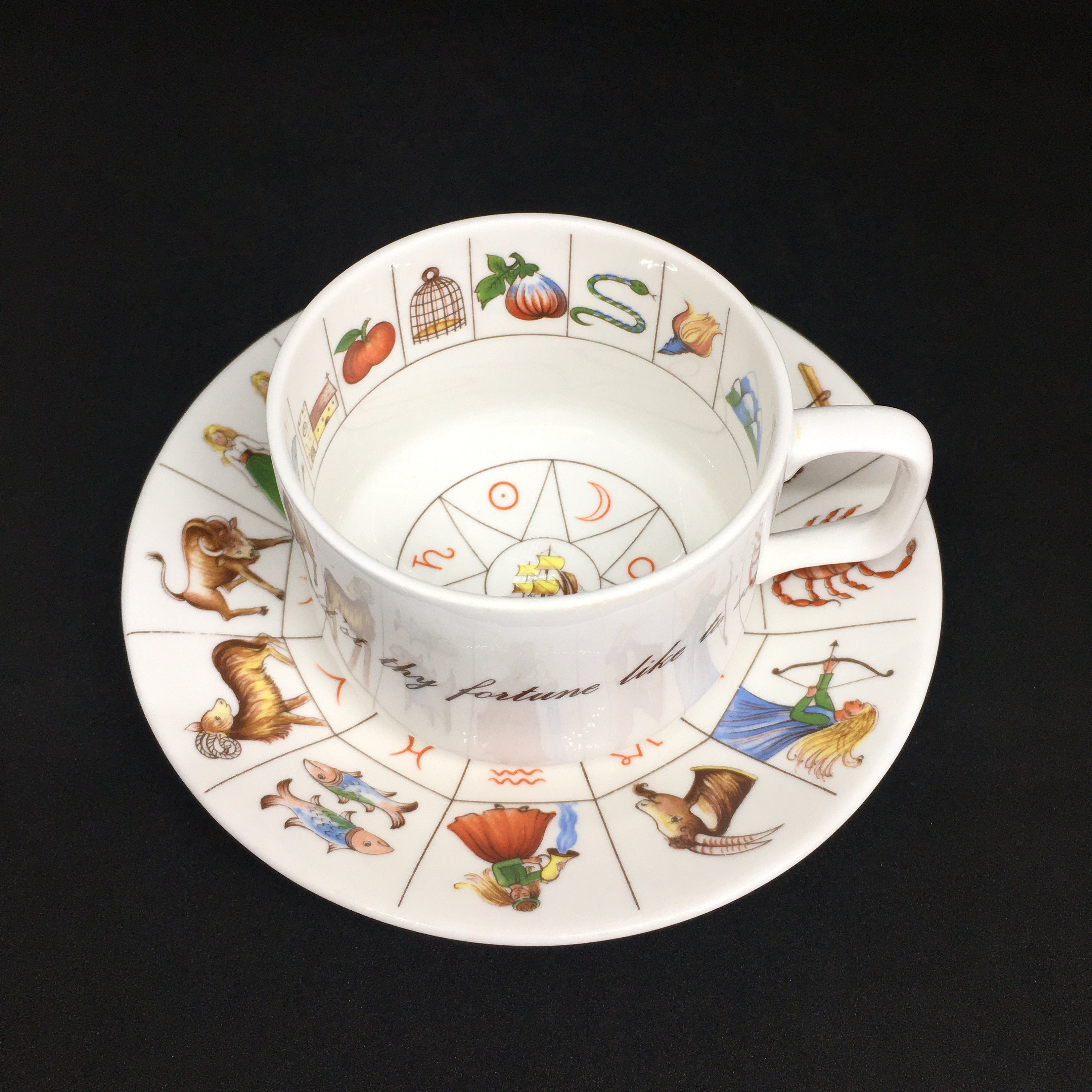 Vintage Royal Kendal Zodiac horoscope fortune telling tea cup and