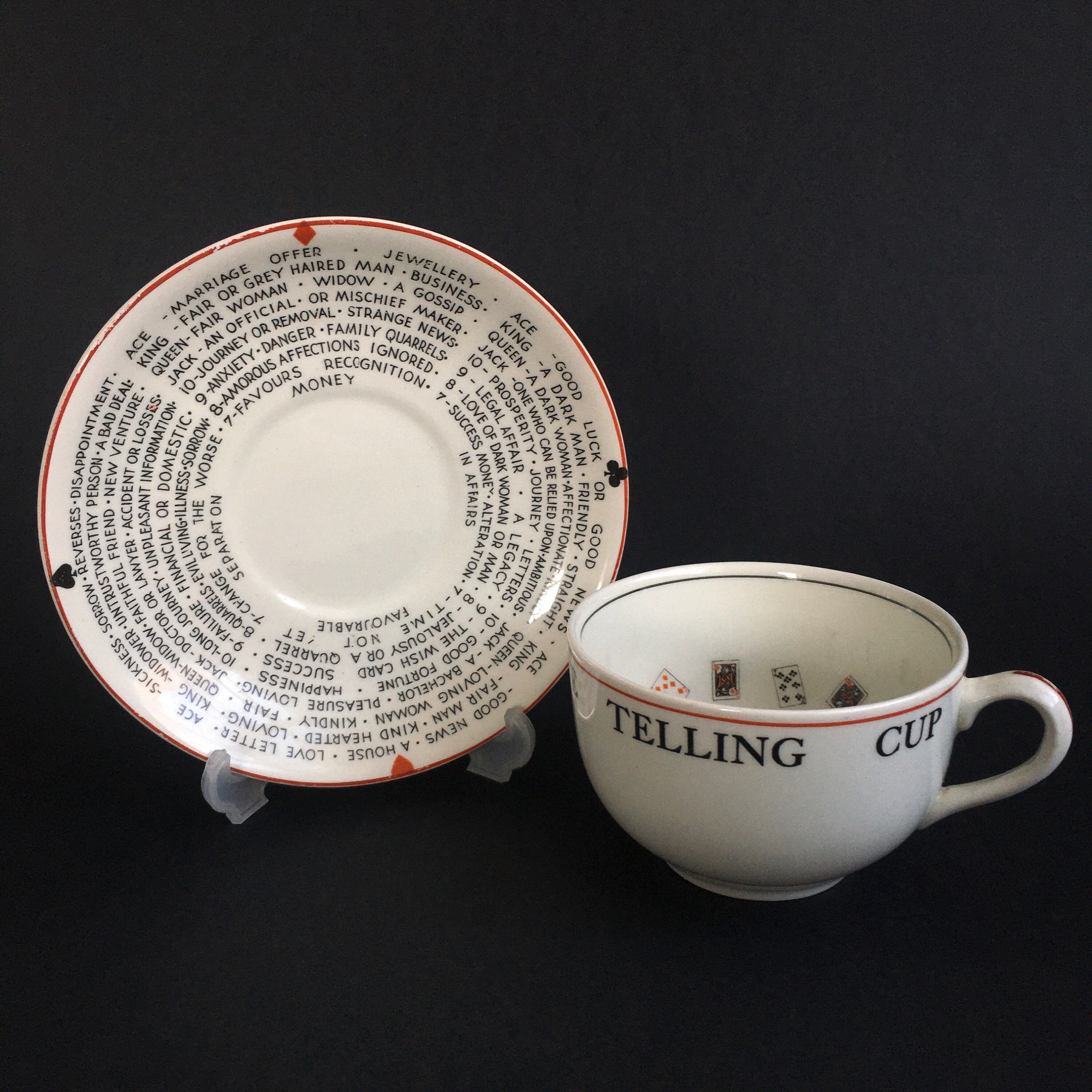 Tea Leaf Reading Cup and Saucer Set 1930s Gypsy Teresa's Etsy