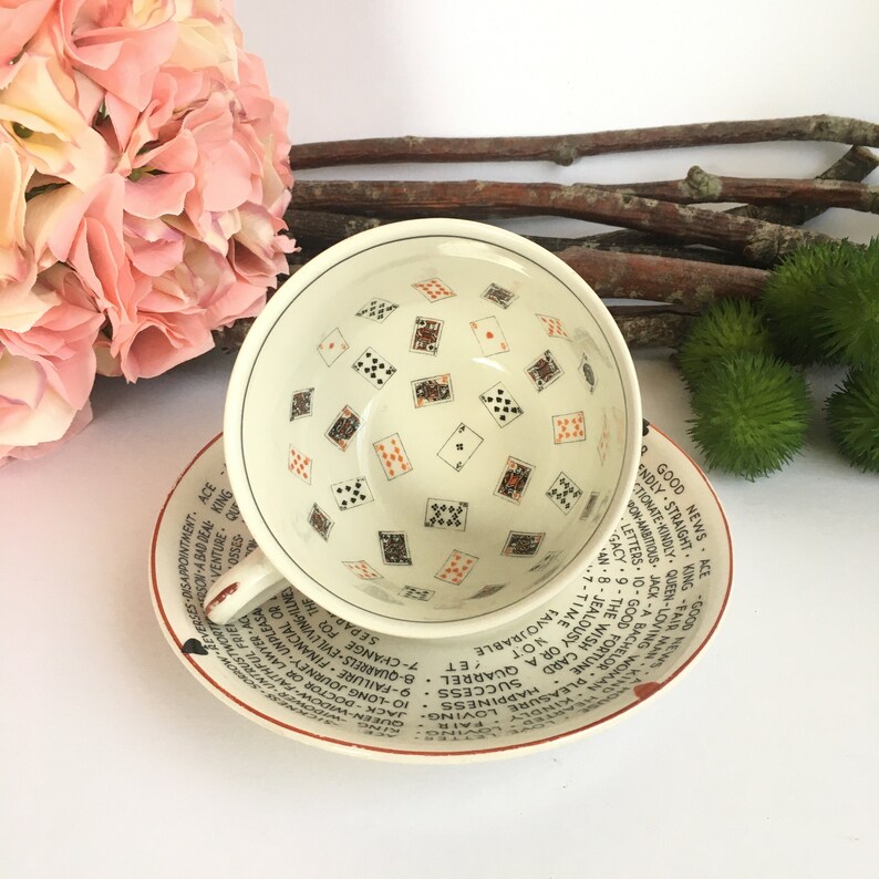 Tea Leaf Reading Cup and Saucer Set 1930s Gypsy Teresa's Etsy