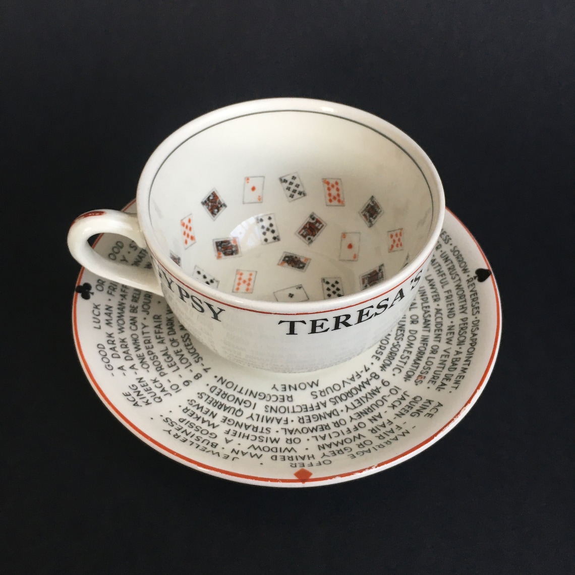 Tea Leaf Reading Cup and Saucer Set 1930s Gypsy Teresa's Etsy