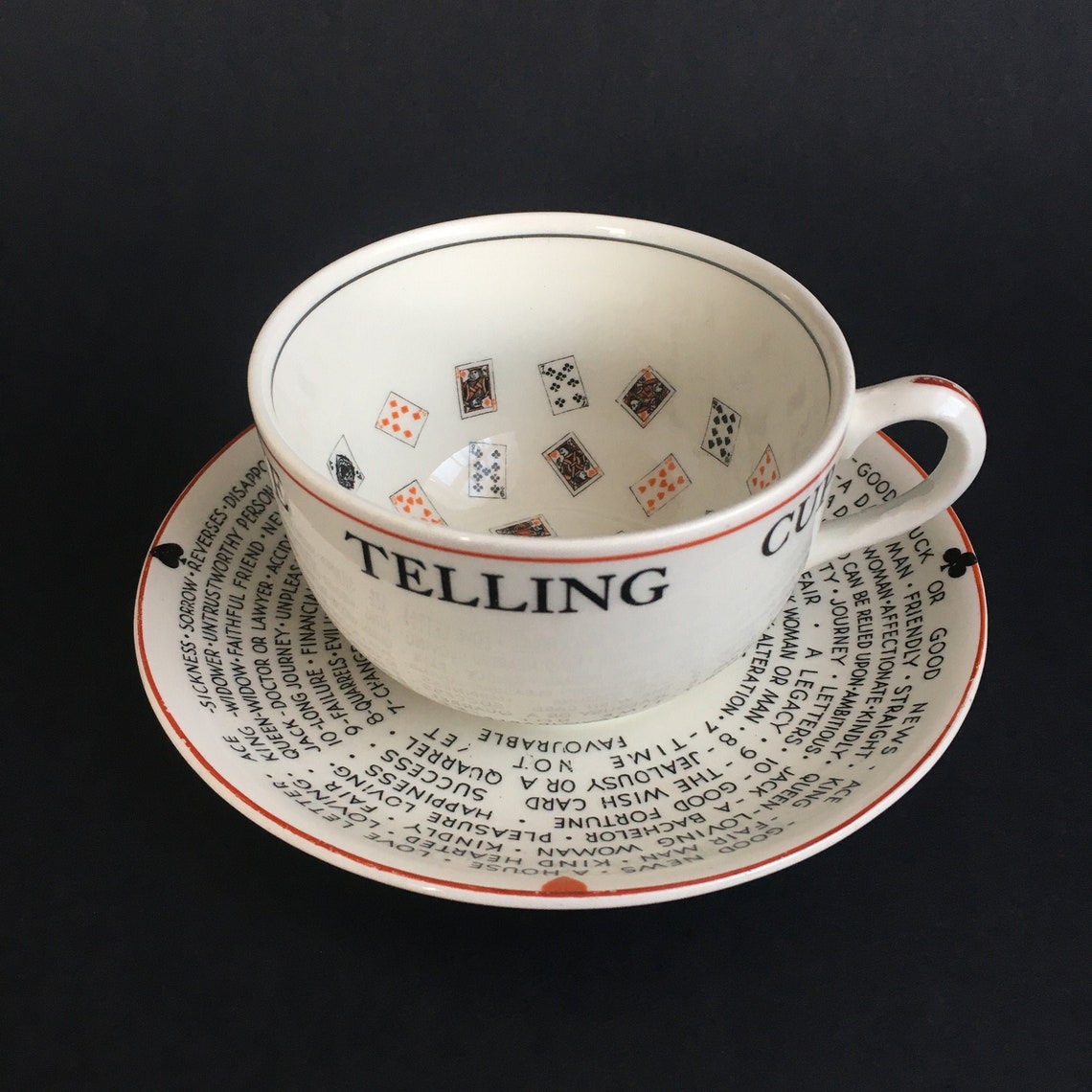 Tea Leaf Reading Cup and Saucer Set 1930s Gypsy Teresa's Etsy