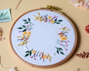 Bilderrahmen für INSTAX SQUARE Stickrahmen 15 cm, Handgestickt Stickerei Floral Embroidery - OHNE Bild