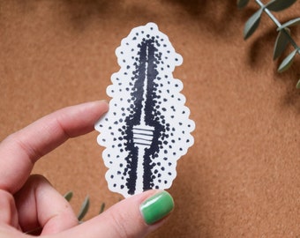 Sticker TV Tower Stuttgart 9 x 5 cm sticker transparent, Kesselliebe, Kesselstadt, the first of its kind, TV Tower, Ländle, the Länd