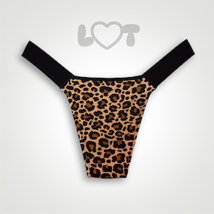 Brown Leopard Tucking Gaff thong underwear for transgender women