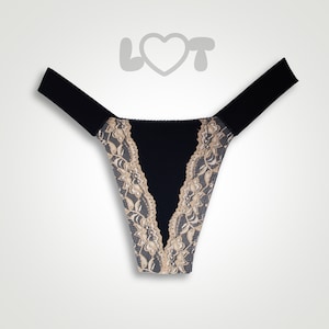 DEEP VEE &#39;Gold on Black&#39; classic transgender tucking gaff, thong underwear