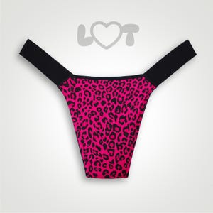 Hot Pink Leopard Tucking Gaff thong underwear for transgender women