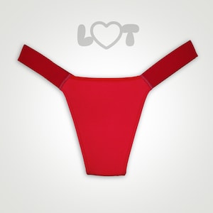 Red transgender tucking gaff, thong underwear