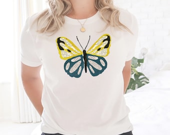 Schmetterlings-Grafik-T-Shirt: Natur-Liebhaber-T-Stück