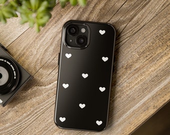 Black Heart Tough Phone Case: Girly iPhone Protection