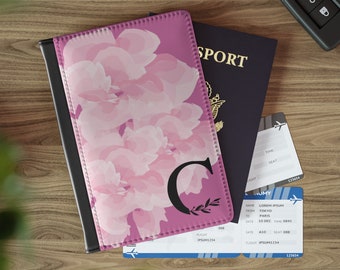 Personalized Initial Passport Cover: Faux Leather Travel Wallet