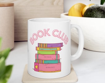 Taza de cerámica del club de lectura: regalo para lectores y bibliotecarios (325 ml)