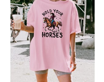 Whimsical Equestrian T-shirt: Vintage Western Horse Lover Gift