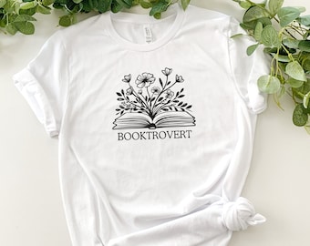 Booktrovert Floral T-Shirt: Book Lover Gift