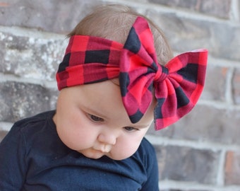 plaid baby headband