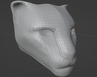 Female Khajiit/Big cat head raw 3D model suitable for foam cosplay/3D print