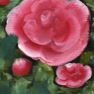 Pintura acrílica en miniatura de rosas