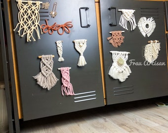 Macrame makramee Magnet magnetic Boho hygge Kühlschrank Tafel wimpel kleine Teile Geschenk Mitbringsel personalisierbar