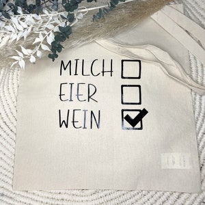 Jutebeutel Tragetasche für Weinliebhaber- Einkaufsliste