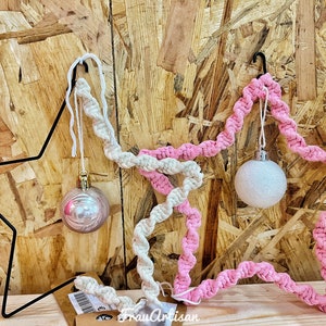 Macramé Poinsettias Boho Decoration with Ball Color Freely Selectable Decoration Star Christmas