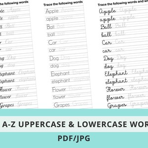 Printable Calligraphy Handwriting Worksheets Bundle With 3 - Etsy