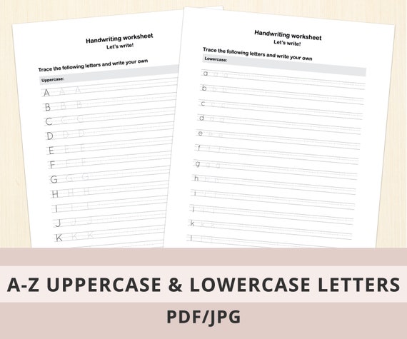 printable handwriting worksheets us letter english writing etsy canada