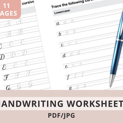 printable handwriting worksheets us letter english writing etsy