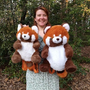 Backpack Red Panda Plushies Stuffed Animal Stuffies Toy Children Pet Adult Adjustable Straps Purse Bag Satchel Camping Cute Chinese Animal