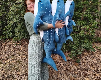 Whale Shark Plushies Ecofriendly Recycled Polyfill Stuffed Animal Stuffies Toy Children Pet Large Ocean Marine Coastal Handstuffed