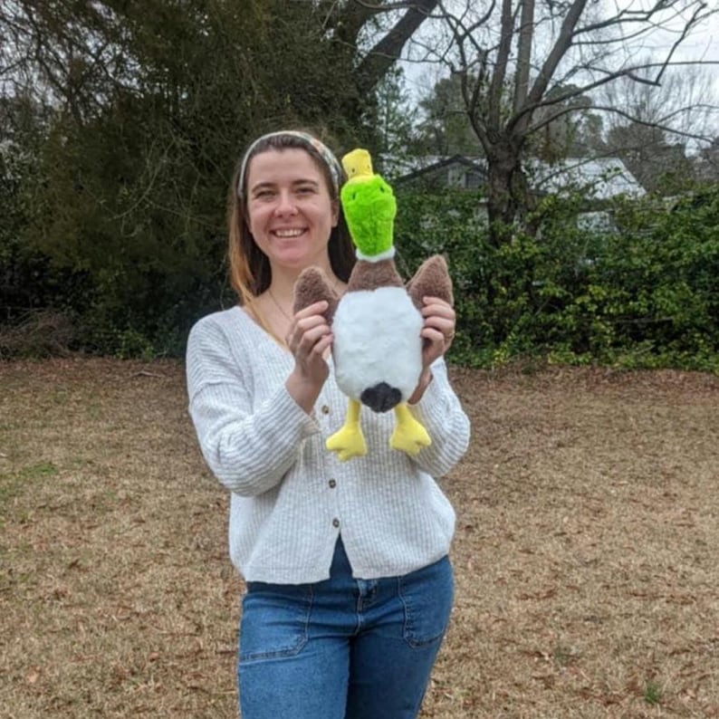 Peluches de pato real ecológicos, relleno de poliéster reciclado, juguete para niños, mascota grande Small