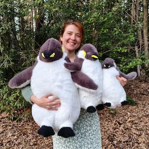 Emperor Penguin Handstuffed  Plushies Ecofriendly Recycled Polyfill Stuffed Animal Stuffies Toy Children Pet Arctic Winter Snow Bird