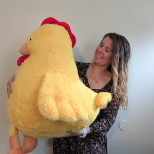 Yellow & White Chicken Plushies Ecofriendly Recycled Polyfill Duck Goose Stuffed Animal Stuffies Toy Children Pet Large Soft image 14