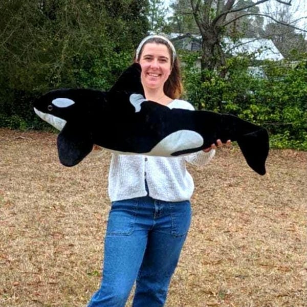 Orca Killer Whale Plushies Ecofriendly Recycled Polyfill Stuffed Animal Stuffies Toy Children Pet Large Ocean Marine Coastal Handstuffed