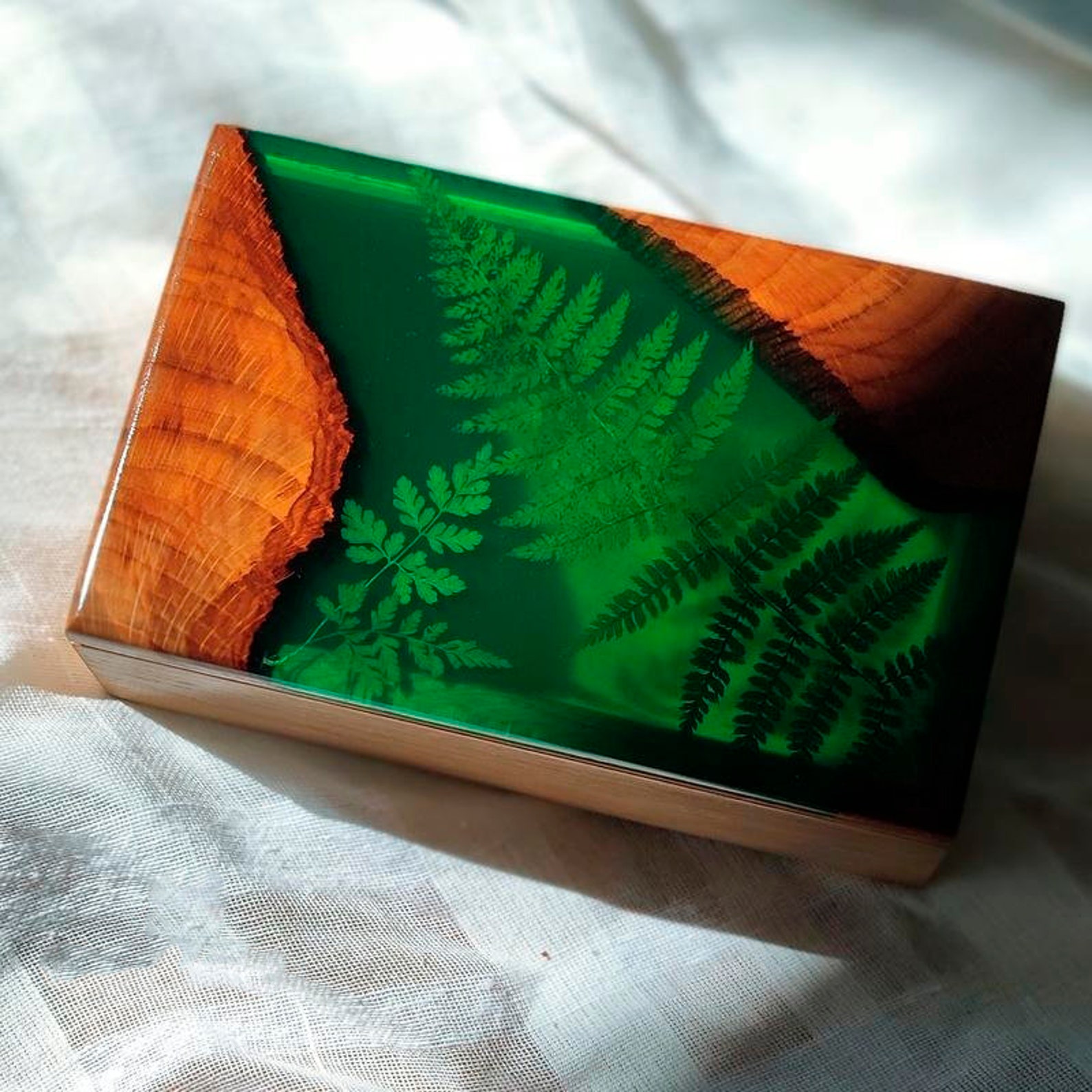 Oak Box Epoxy Resin Jewelry box Wood Jewelry box Oak Etsy