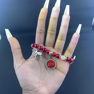 DST Delta Sigma Theta Custom 6 Charm Bracelet with Line#