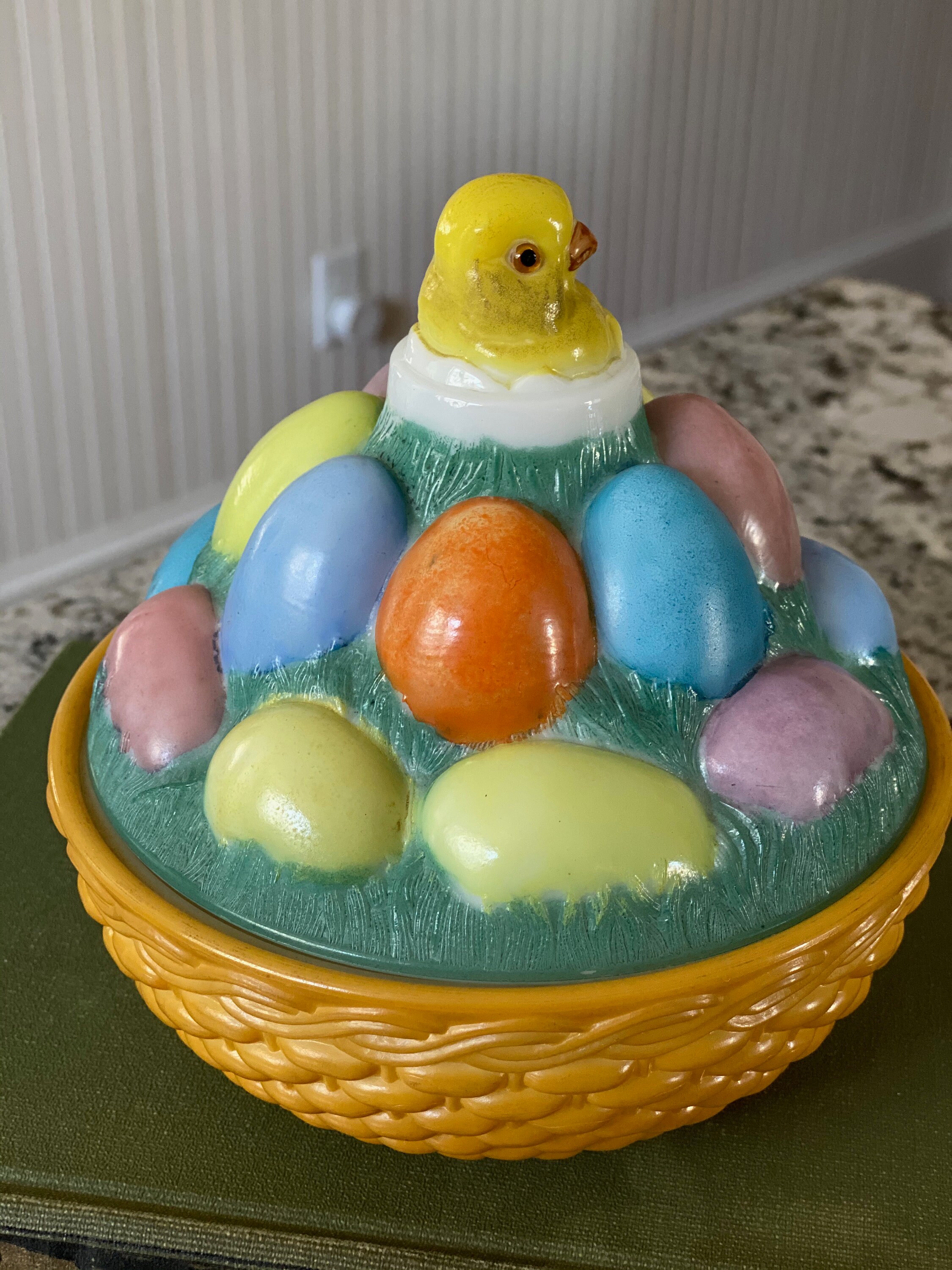 Westmoreland Milk Glass Easter Egg Chick Covered Dish Hand Etsy